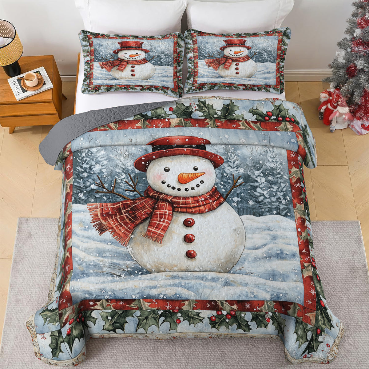 Shineful All Season Quilt 3-teiliges Set Frosty Snowman