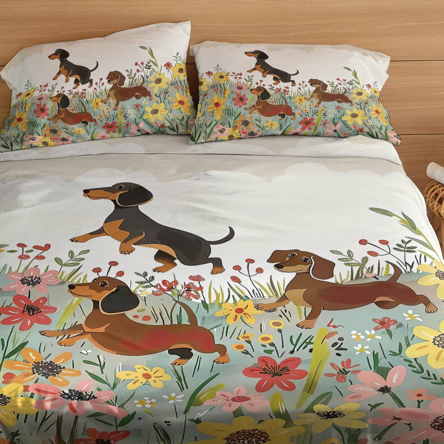 Shineful 4-Piece Bed Sheet Set Dachshund Delight