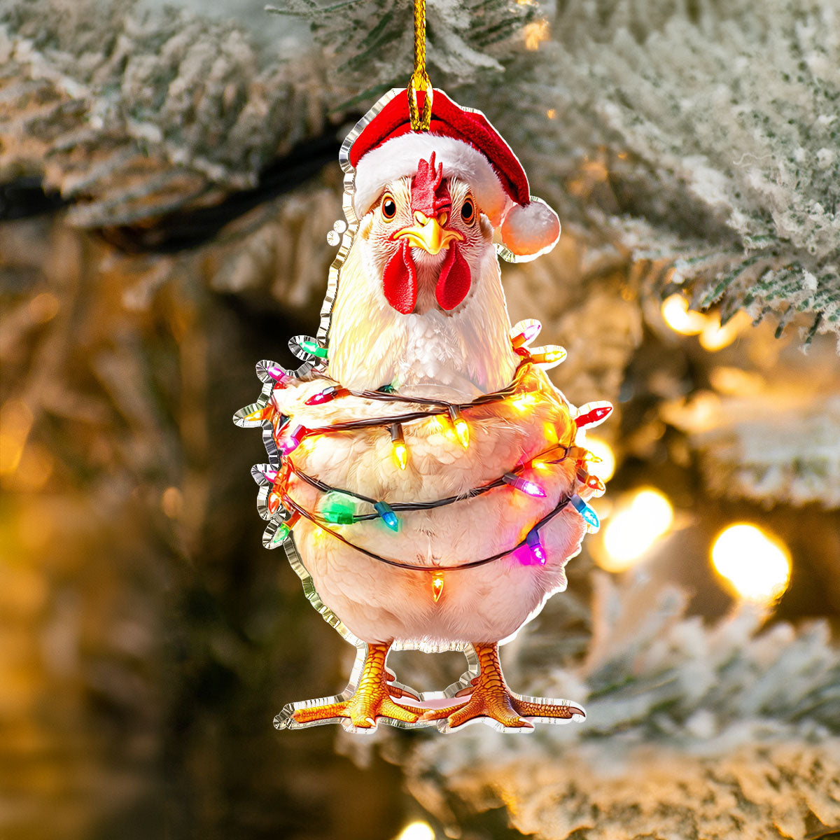 Shineful Acrylic Ornament Christmas Chicken