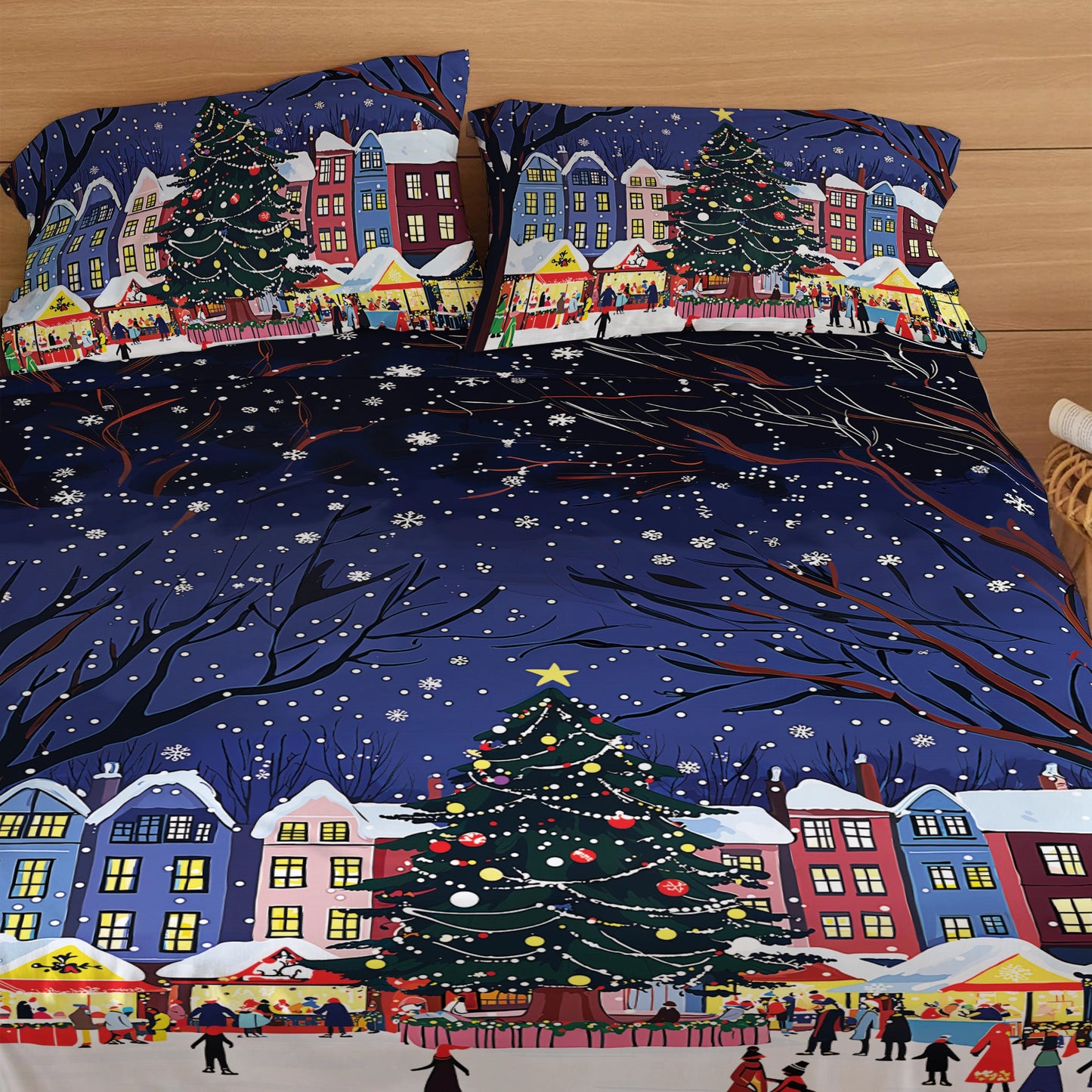 Shineful 4-Piece Bed Sheet Set - Christmas Market