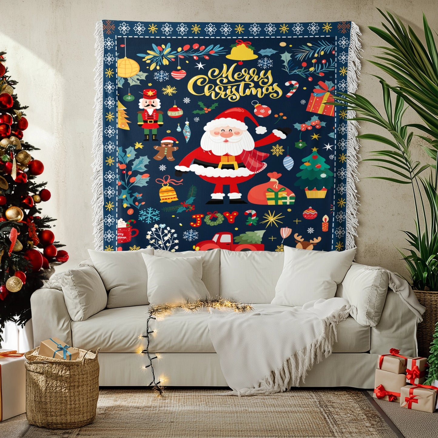 Shineful Woven Tapestry Throw Blanket - Christmas Festive Cheer