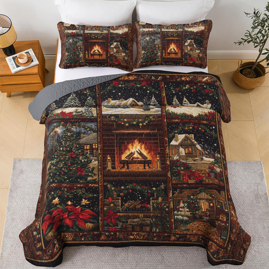 Shineful All Season Quilt 3-teiliges Set – Zeitlose Weihnachtserinnerungen