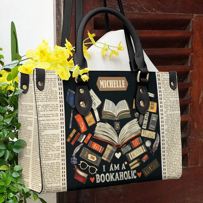 Glänzende Ledertasche Lesen Bookaholic