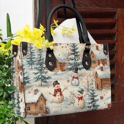 Glänzende Ledertasche Snow Melody