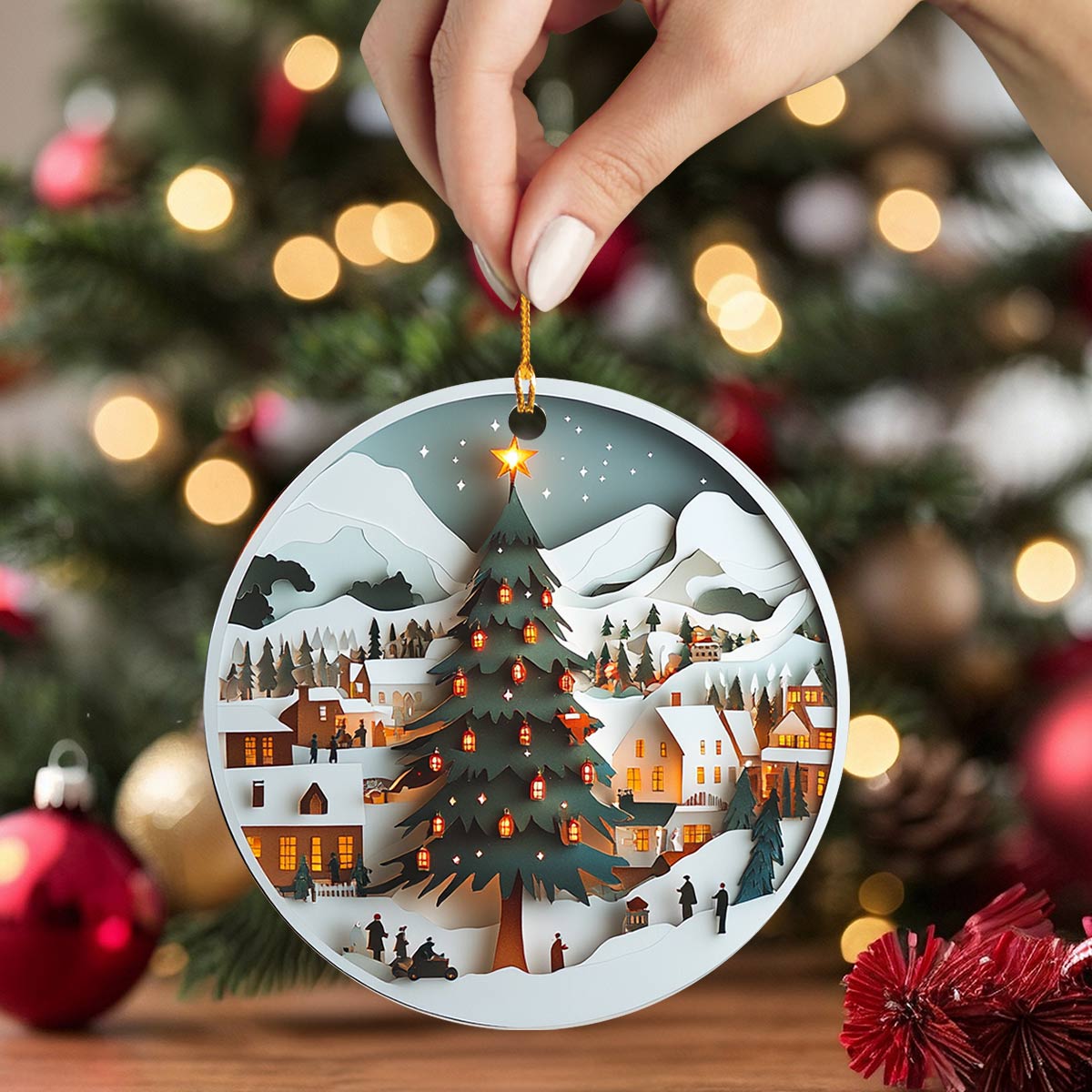 Shineful 2D Acrylic Ornament Holiday City