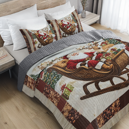 Shineful All Season Quilt 3-Piece Set - Santa