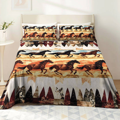 Shineful 4-Piece Bed Sheet Set Galloping Grace