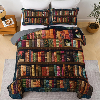 Shineful All Season Quilt 3-Piece Set - Bookworm's Paradise