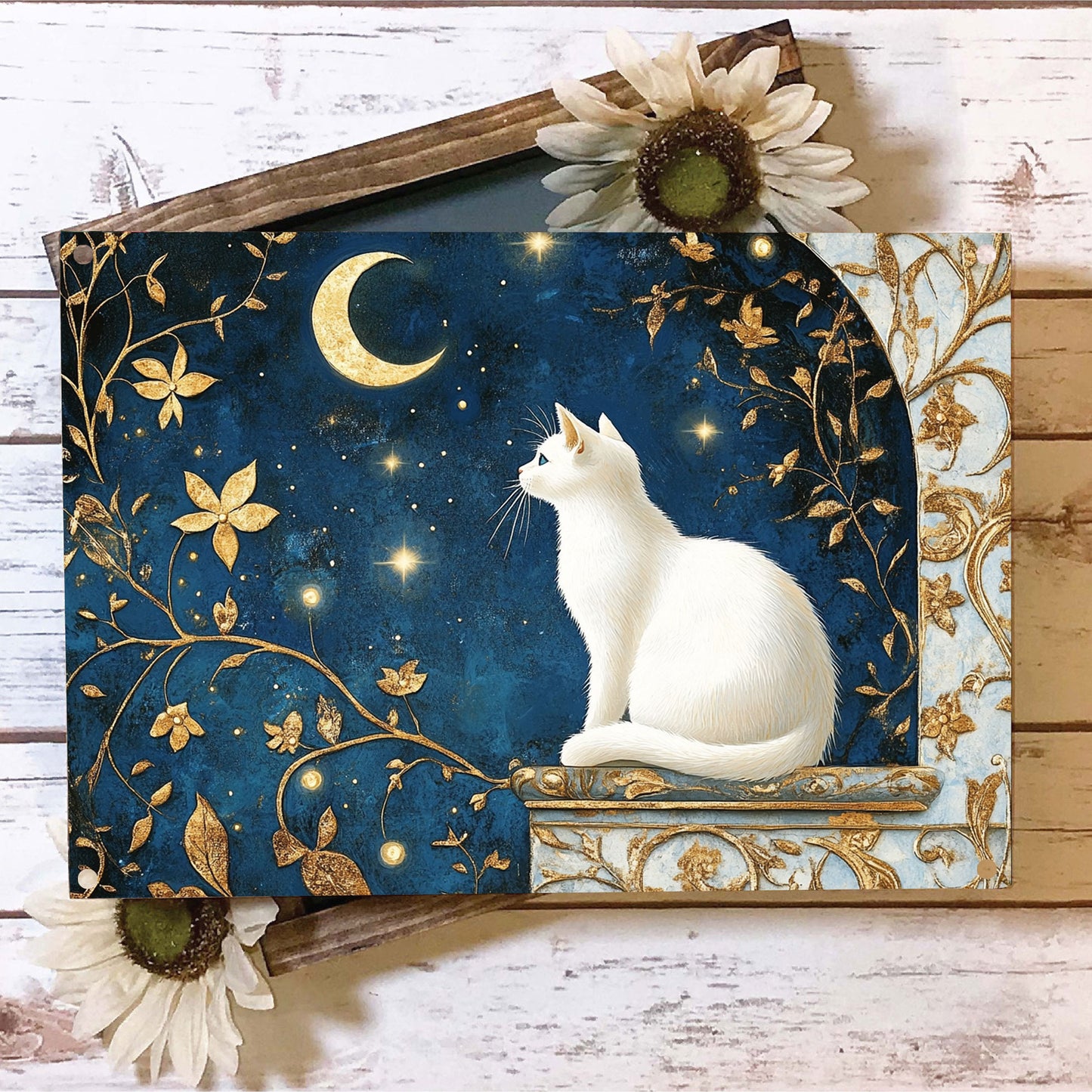 Shineful 2D Metal Sign Moonlit Whiskers