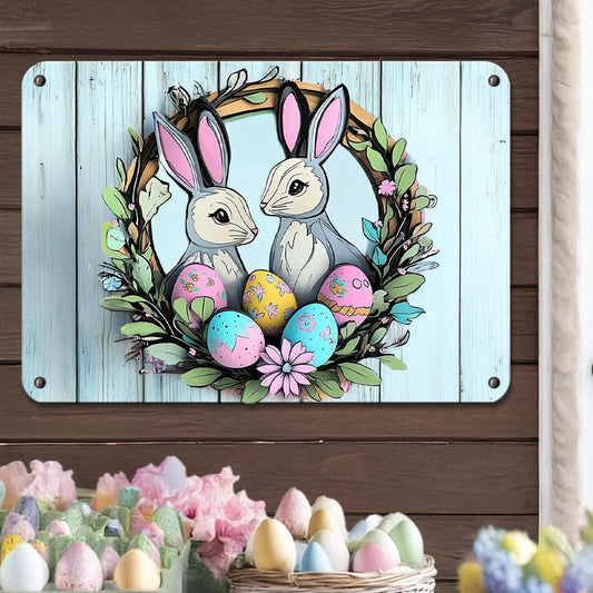 Shineful 2D Metal Sign Springtime Easter Bunnies