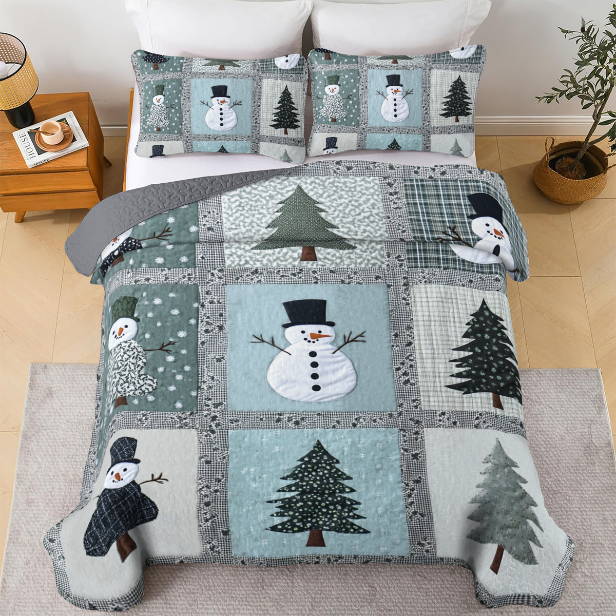 Shineful All Season Quilt 3-Piece Set - Frosty Winter Wonderland