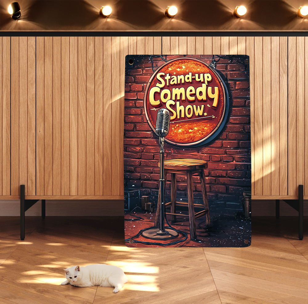 Shineful 2D Metallschild Muster Stand-up Comedy Lovers