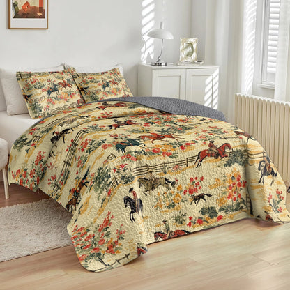 Shineful All Season Quilt 3-Piece Set Cowboy Prairie Dream