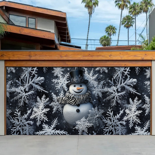 Shineful Garage Door Banner Decoration Frosty Welcome