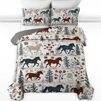 Shineful All Season Quilt 3-Piece Set Gentle Horse Lovely