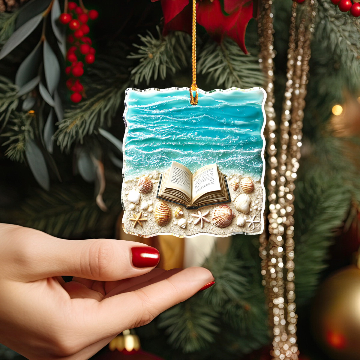 Shineful 2D Acrylic Ornament Healing Beachside Reading Escape