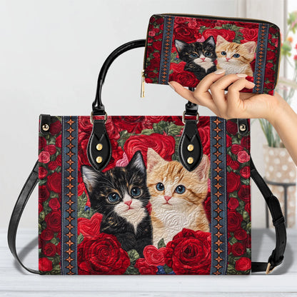 Sac en cuir brillant Chat Purrfect Rose Companions