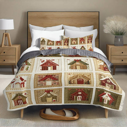 Shineful All Season Quilt 3-Piece Set - Gingerbread House