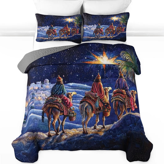 Shineful All Season Quilt 3-Piece Set Journey Of Three Kings To Bethlehem