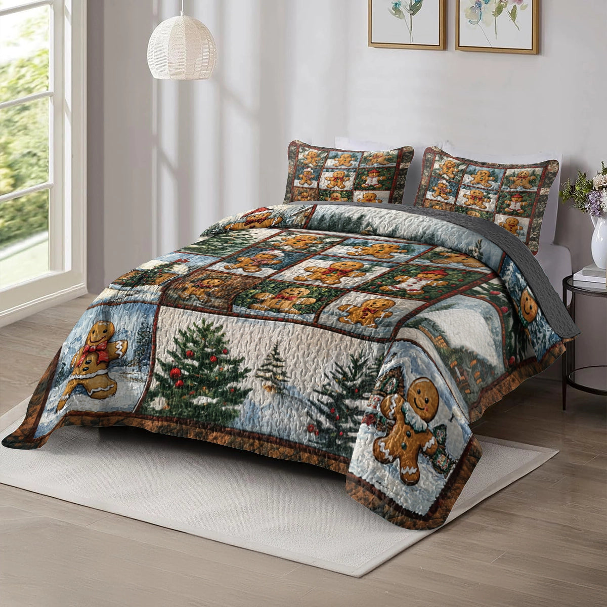 Shineful All Season Quilt 3-Piece Set - Gingerbread Dreams