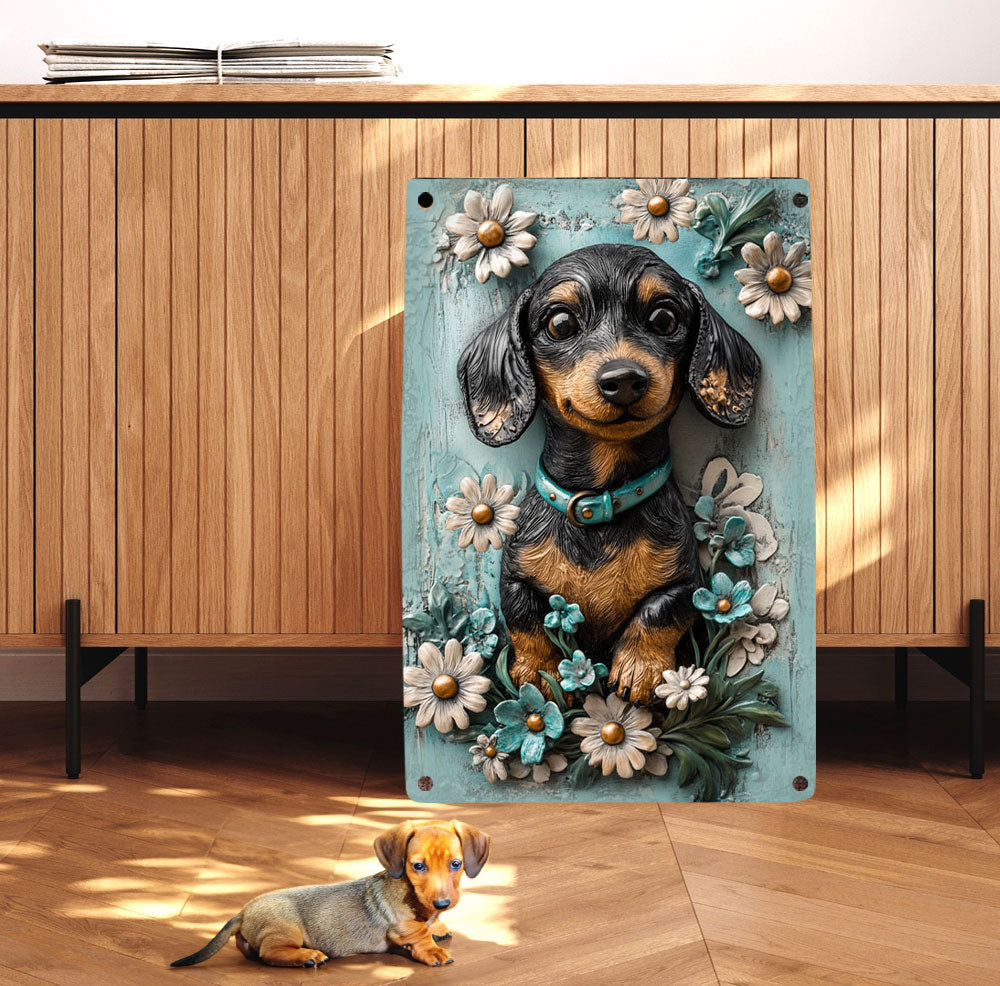 Shineful 2D Metal Sign Daisy Dachshund