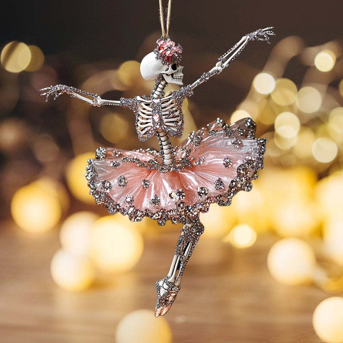 Shineful 2D Acrylic Ornament Holiday Ballet Skeleton