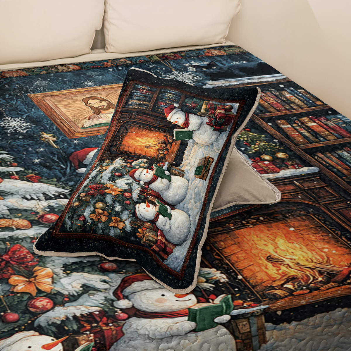 Shineful All Season Quilt 3-Piece Set Snowman Bible Storytime