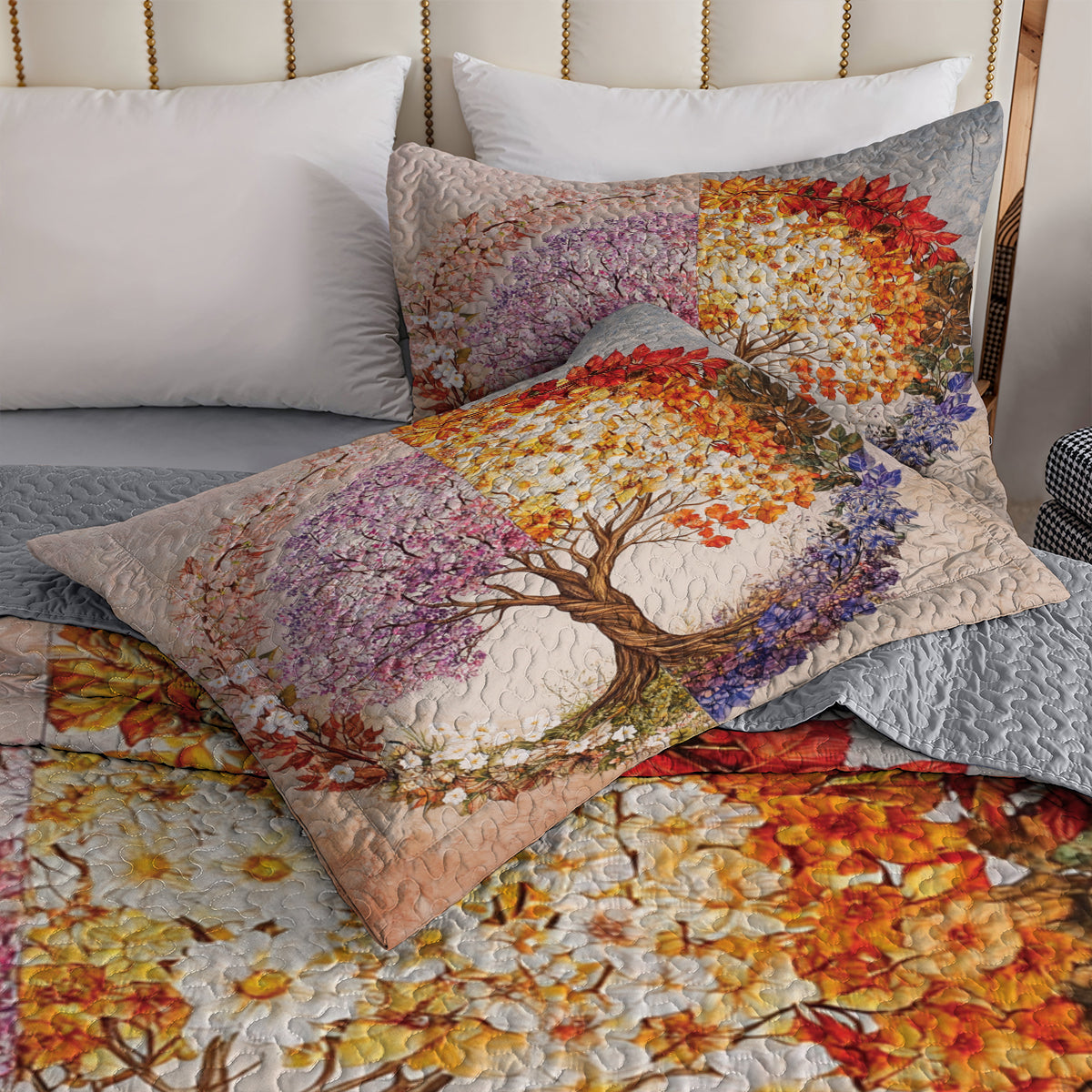 Shineful All Season Quilt 3-Piece Set Four Seasons Tree