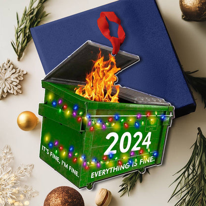 Shineful 2D Acrylic Ornament 2024 Dumpster Fire