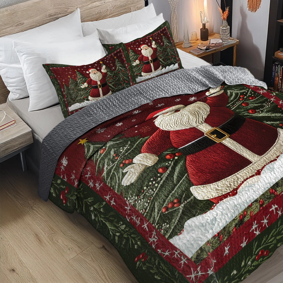 Shineful All Season Quilt 3-Piece Set - Santa's Christmas Wonderland