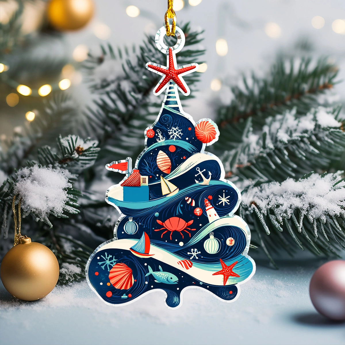 Shineful Acrylic Ornament Nauti-Tree Christmas