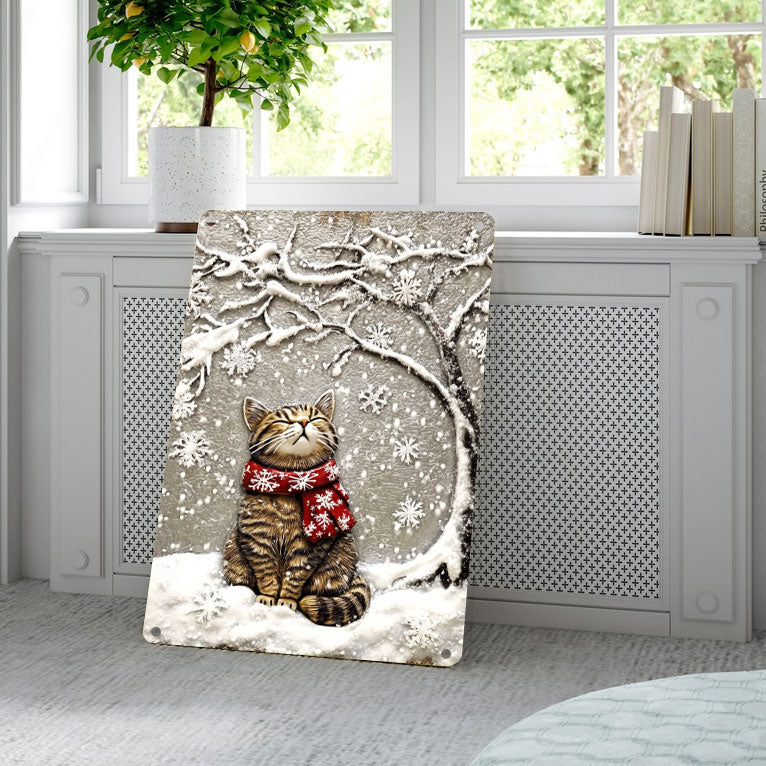 Shineful 2D Metal Sign Cozy Cat