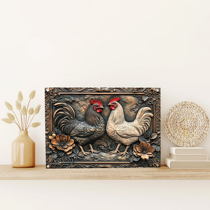 Shineful 2D Metal Sign Rustic Rooster