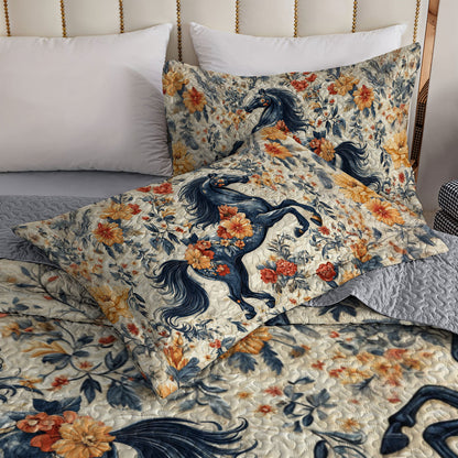 Shineful All Season Quilt 3-Piece Set Blooming Gallop