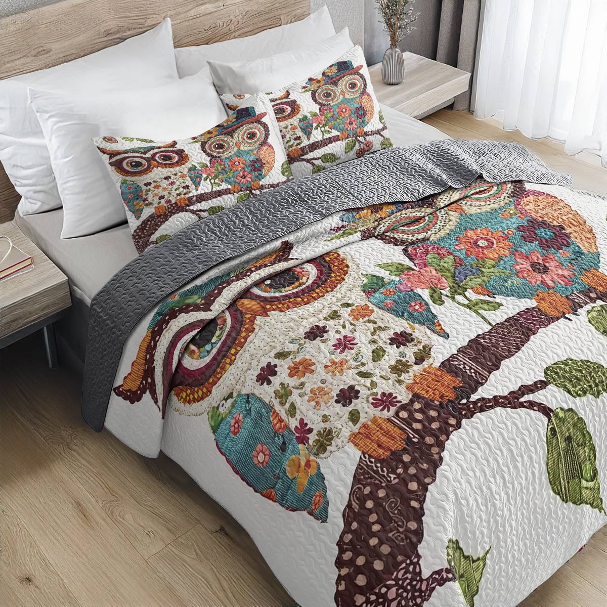 Shineful All Season Quilt 3-Piece Set - Forever Owl Love