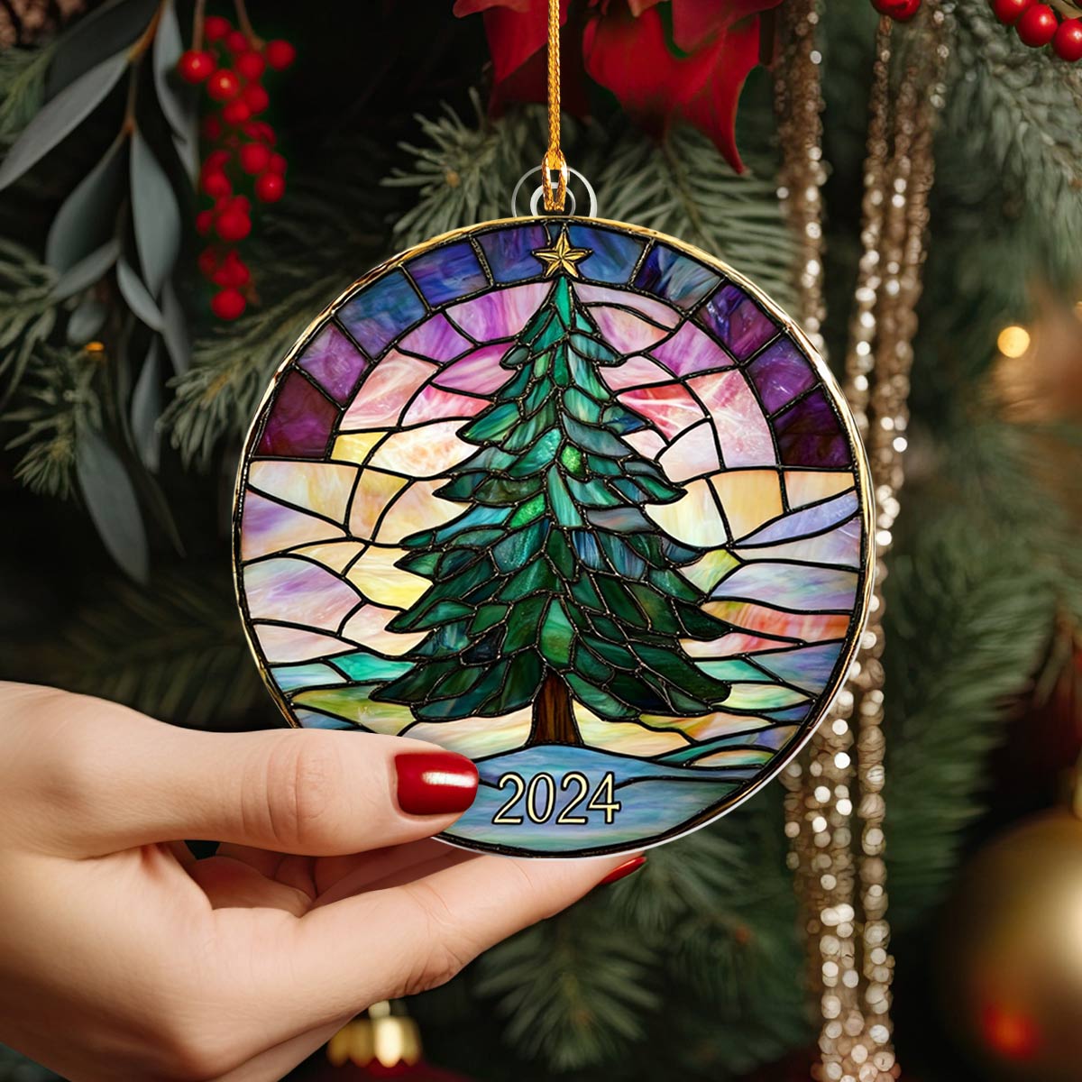 Shineful 2D Acrylic Ornament Vintage Christmas Tree