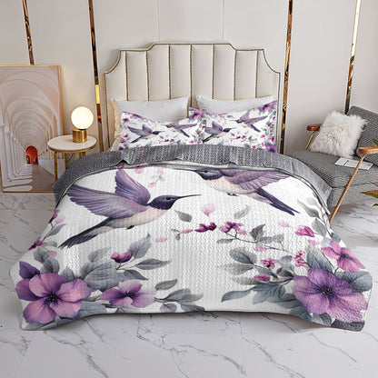 Shineful All Season Quilt 3-Piece Set Hummingbird Violet Dream V2