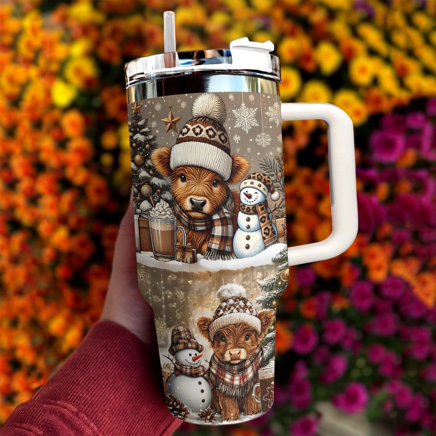 Shiny Tumbler Cozy Cow Winter Wärme Edition