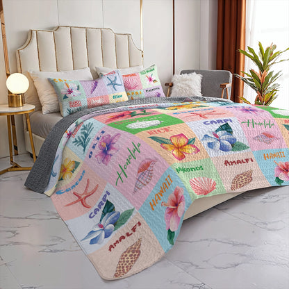 Shineful All Season Quilt 3-Piece Set - Tropical Beach