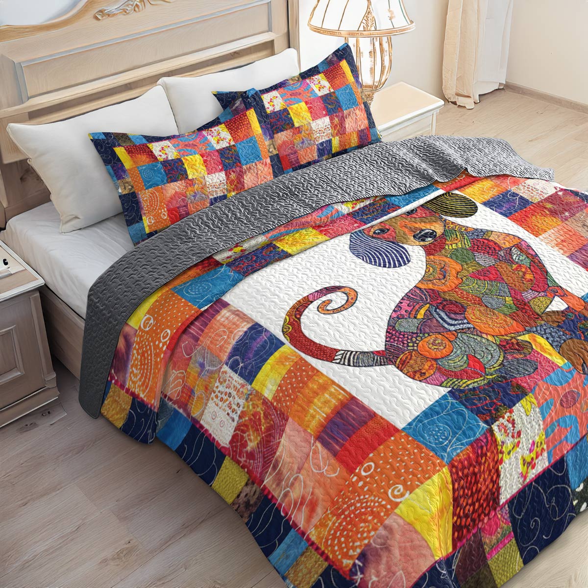 Shineful All Season Quilt 3-Piece Set Dachshund Quilt