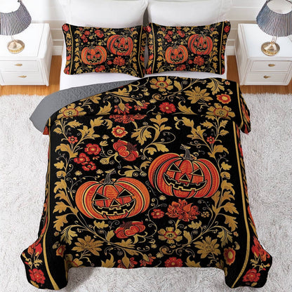 Shineful All Season Quilt 3-Piece Set Pumpkin Quilt