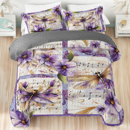 Shineful All Season Quilt 3-Piece Set Harmony Dragonfly