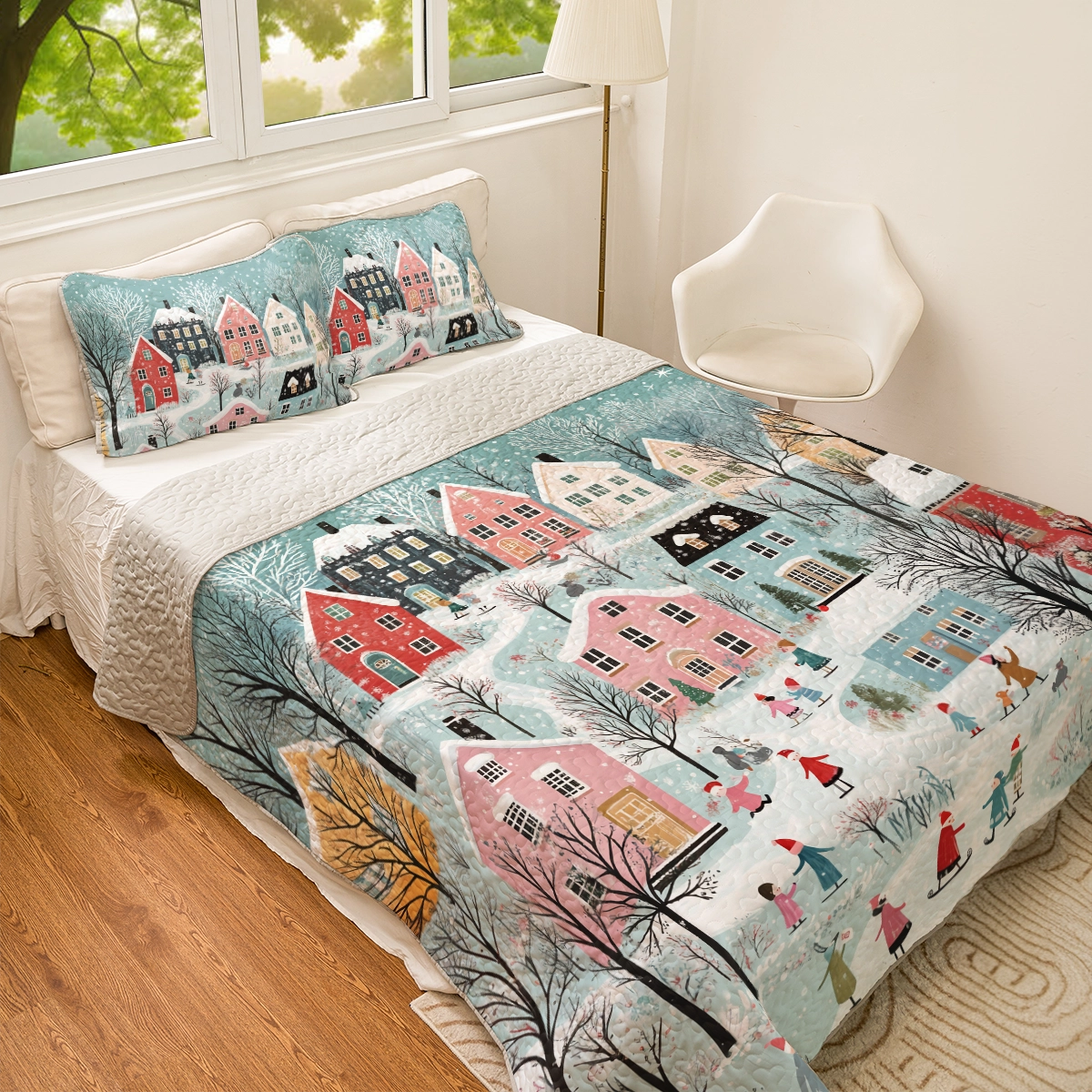 Shineful All Season Quilt 3-Piece Set Christmas Winter Wonderland