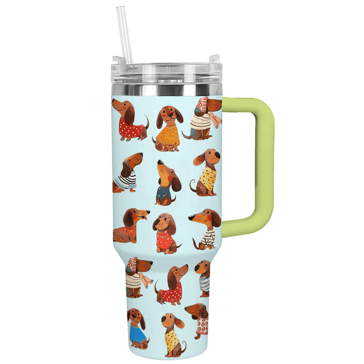 40 Oz Dachshund Shineful™ Tumbler Dachshunds Blue Nl09 Green 40Oz