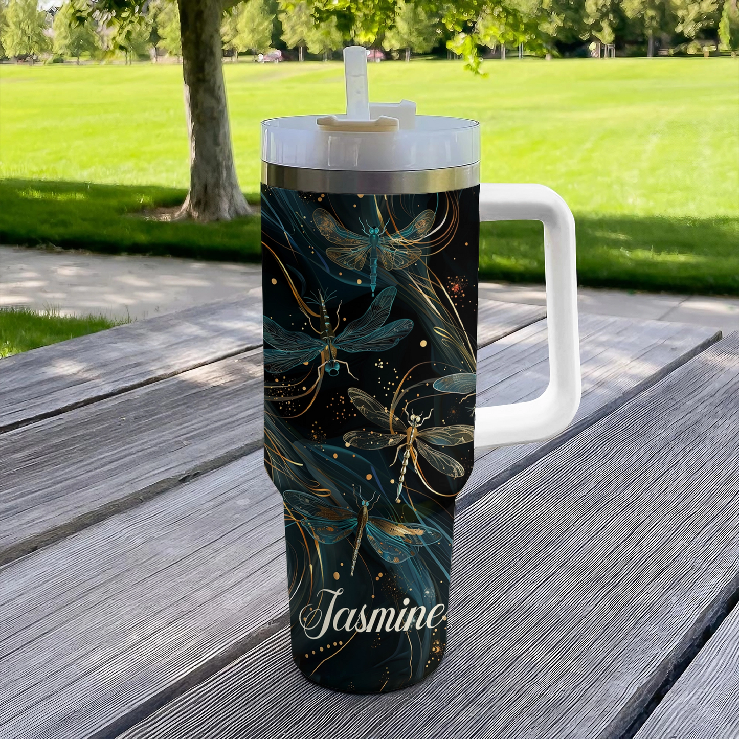 Shineful Tumbler Personalized Magical Dragonfly