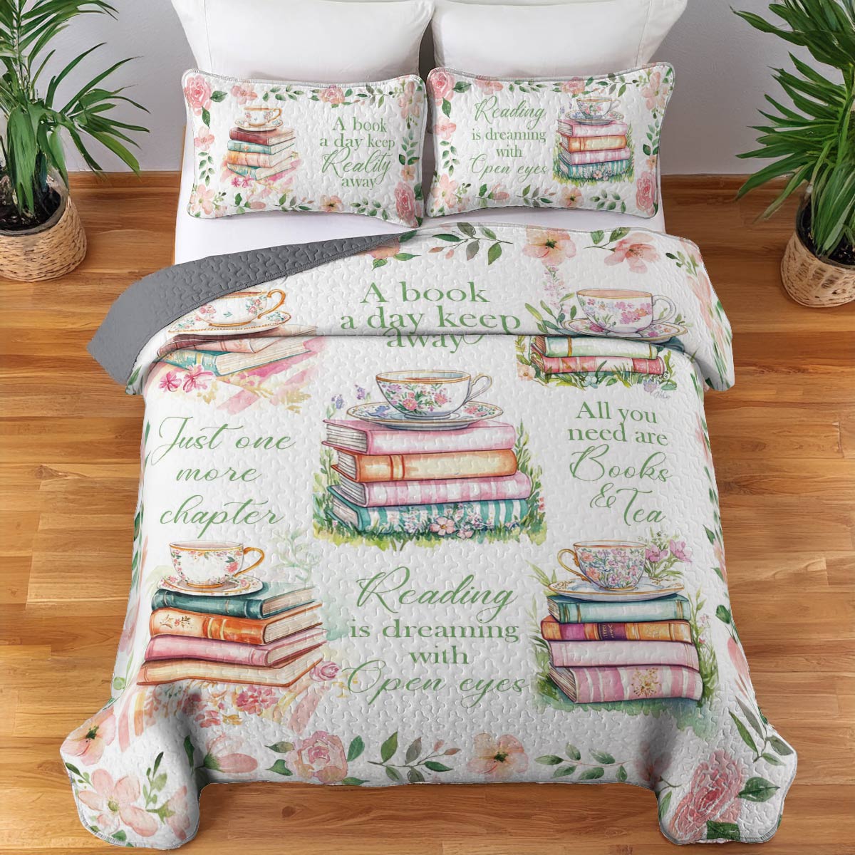 Shineful All Season Quilt 3-Piece Set Bookish Bliss