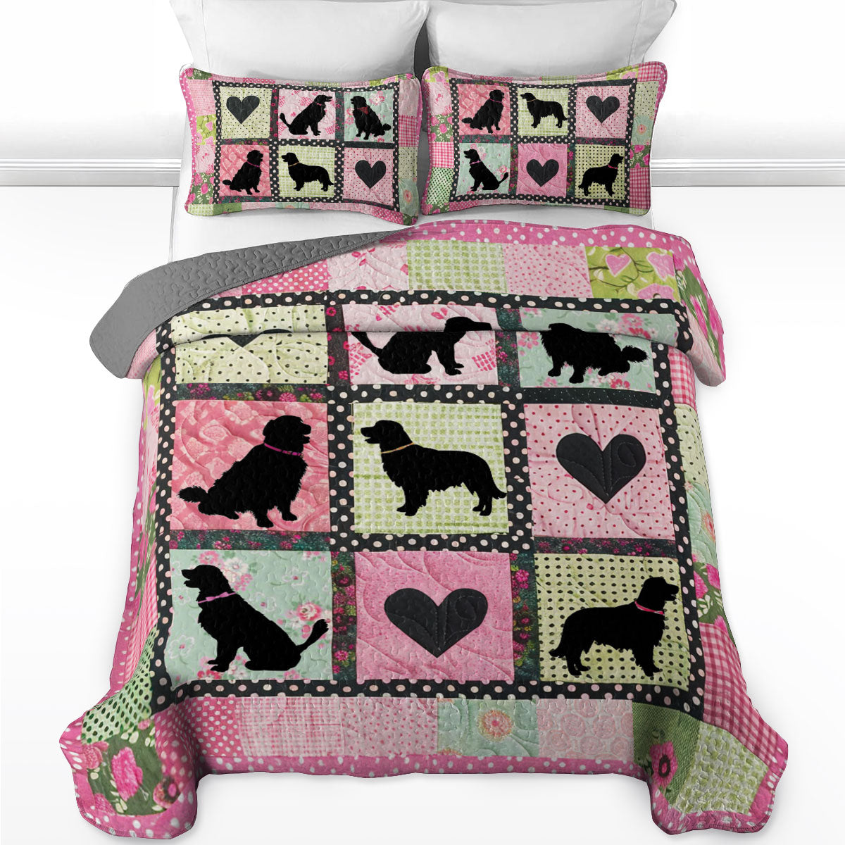 Shineful All Season Quilt 3-Piece Set Sweet Dream Pink Buddies