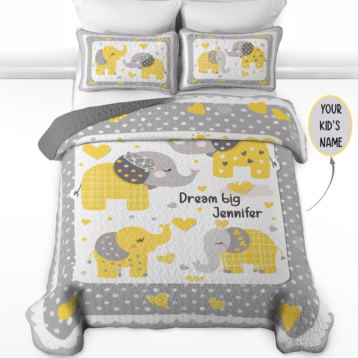 Shineful All Season Quilt 3-Piece Set Personalized Dream Big