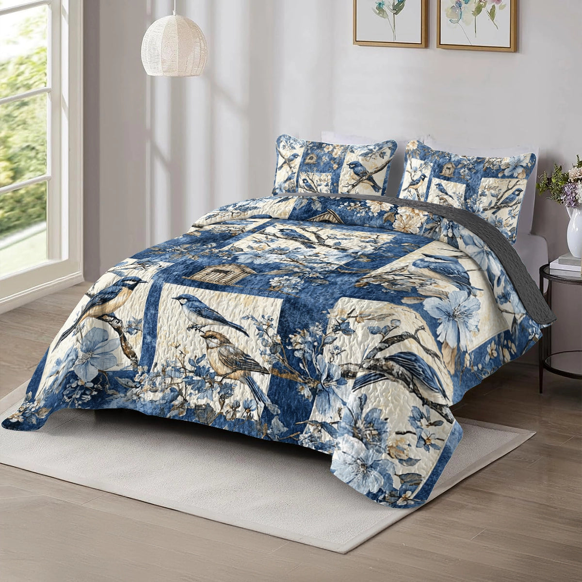 Shineful All Season Quilt 3-Piece Set Bluebird Serenade