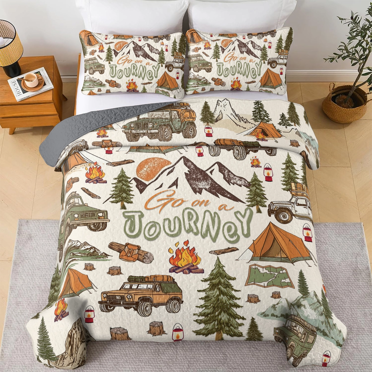 Shineful All Season Quilt 3-Piece Set - Camping Comfort